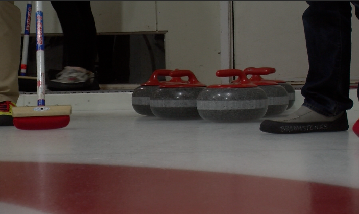 Curling rocks at Broomstones Curling Club